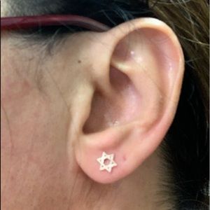 Tiny Star of David Jewish stud Earrings push back